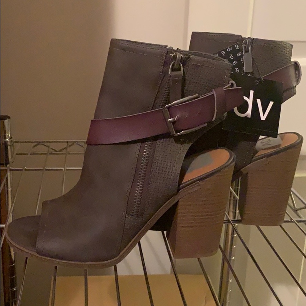 Brand New DV Grey/brown open toe wedges